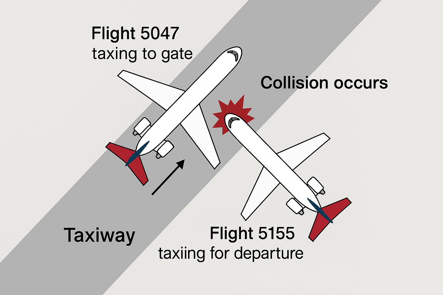 An AI generated visualization of the crash between two Delta connection jets.